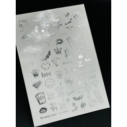 Серебряный фольгированный слайдер F 059 ___IVN (5658)